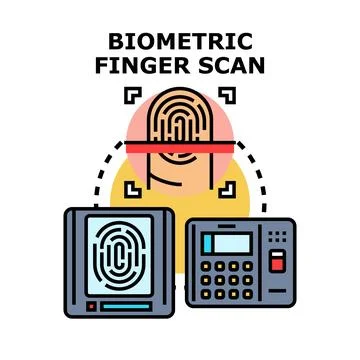 Biometric finger scan concept for security and identification 스톡 일러스트