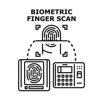 Biometric finger scan concept for security and identification 스톡 일러스트