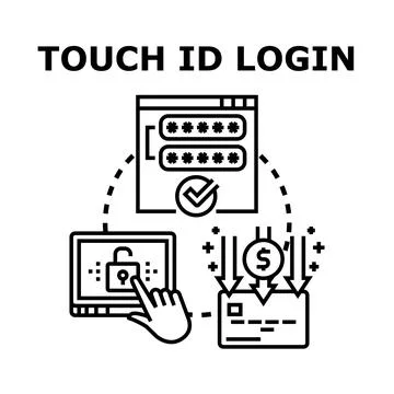 Biometric fingerprint access login security concept Stock Illustration