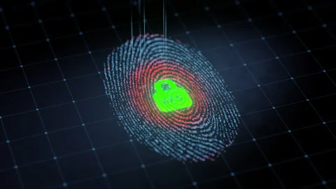 Biometric Fingerprint With AES Encryption Padlock Stock Footage 327944870
