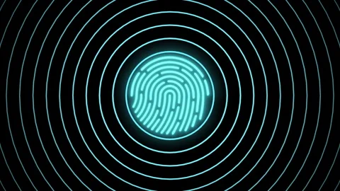 Biometric Fingerprint Authentication Button Video Background Stock Footage 342783674