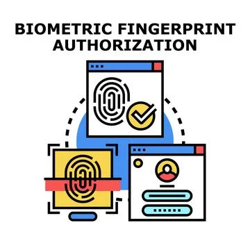 Biometric fingerprint authorization and secure user access Stock Illustration