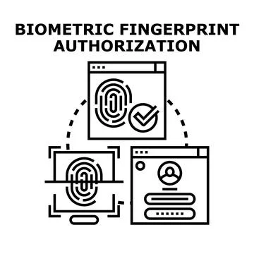 Biometric fingerprint authorization and secure user access Stock Illustration