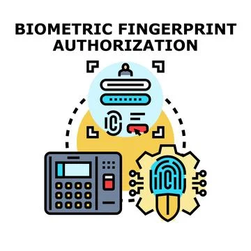 Biometric fingerprint authorization process for secure access Stock Illustration