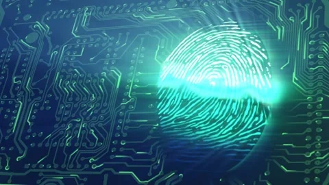 Biometric fingerprint-based identification. 3d render Stock Footage 138869907