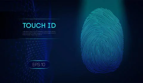 Biometric Fingerprint Identification Technology Background Stock Illustration