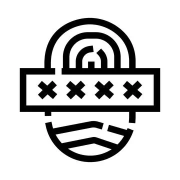 Biometric fingerprint password security login icon Stock Illustration