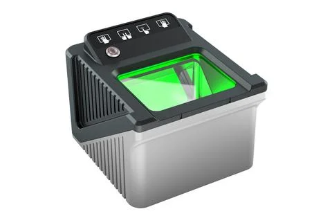 Biometric Fingerprint Reader, fingerprint scanner. 3D rendering Illustration