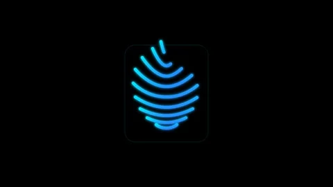 Biometric Fingerprint Recognition Scan with Sequential Blue Cyan Line Revea.. Видео 346006873