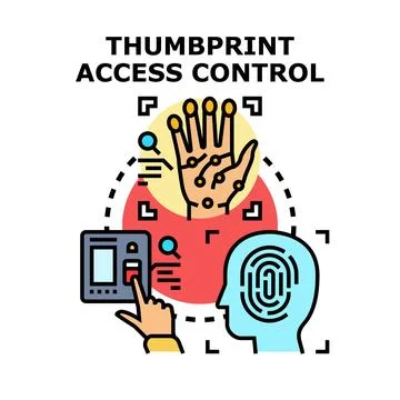 Biometric fingerprint recognition for secure access control system Stock Illustration