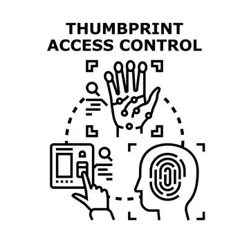 Biometric fingerprint recognition for secure access control system Stock Illustration