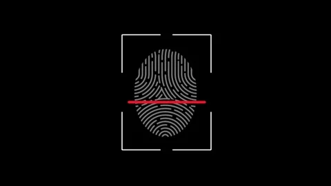 Biometric fingerprint scan access permitted and granted Stock Footage 318607103