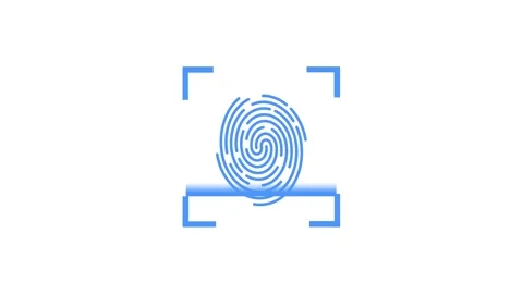 Biometric fingerprint scan error animation with red cross mark access denie.. Stock Footage 340630407