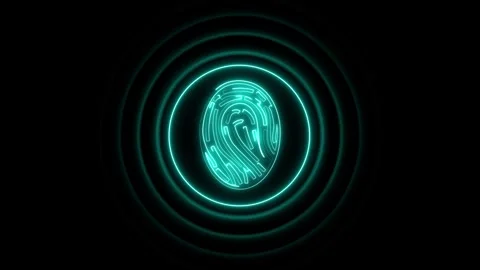 Biometric fingerprint scan grants secure identity access credentials. Advan.. Stock Footage 337370548