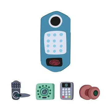 Biometric fingerprint scan locking system technology Stock Illustration