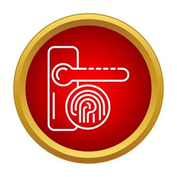 Biometric fingerprint scan secure door lock access Stock Illustration