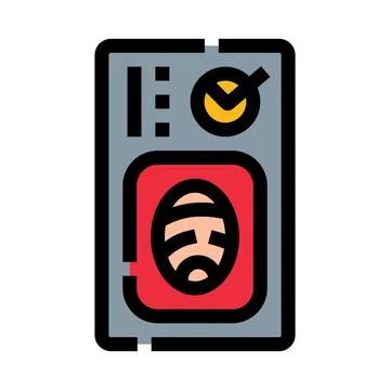 Biometric fingerprint scanner accessing secure digital system Stock Illustration