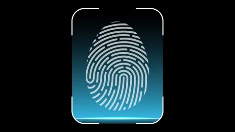 Biometric Fingerprint Scanner with Digital Scan Animation Stock Footage 301290809
