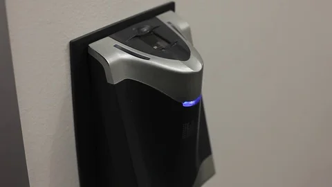 Biometric fingerprint scanner Stockbeeldmateriaal 72251684