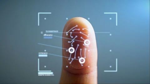 Biometric Fingerprint Scanner Security System Stock Footage 78249512