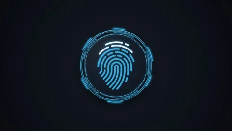 Biometric fingerprint scanner showing access granted message. 4K 스톡 동영상 343265227