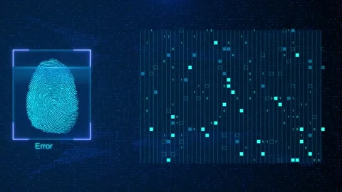 Biometric Fingerprint Scanning for Digital Security Concept. pattern for Stock Footage 311667439