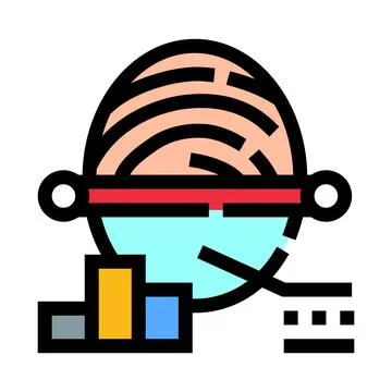 Biometric fingerprint scanning identifying digital data security Stockillustratie