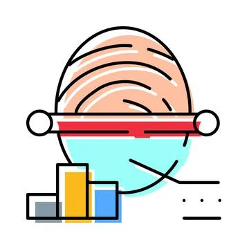 Biometric fingerprint scanning process and data analysis イラスト素材