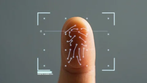 Biometric Fingerprint Security Scan Видео 78206388