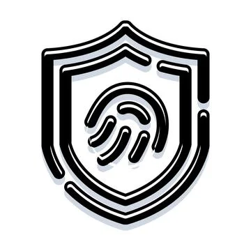 Biometric fingerprint shield providing data privacy protection Stock Illustration