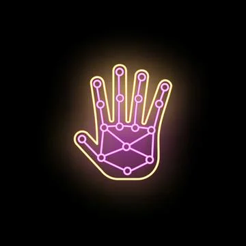 Biometric hand scanning digital identity for security verification Stock Illustration