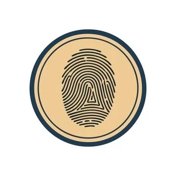(Biometric ID Mark. Modern emblem representing digital safeguarding and per.. Stock Illustration