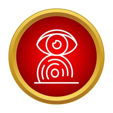 Biometric identification and security system scanning icon 스톡 일러스트