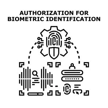 Biometric identification authorization system providing secure data access, p Stock Illustration