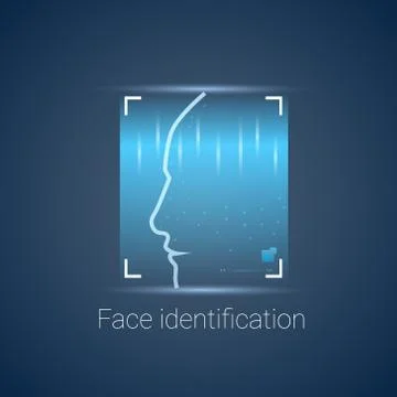Biometric Identification Face Scanning Modern Access Control Technology 스톡 일러스트