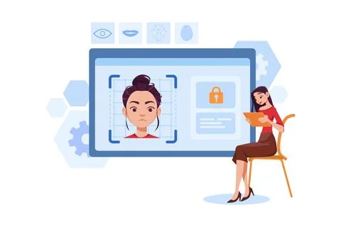 Biometric Identification Stock Illustration