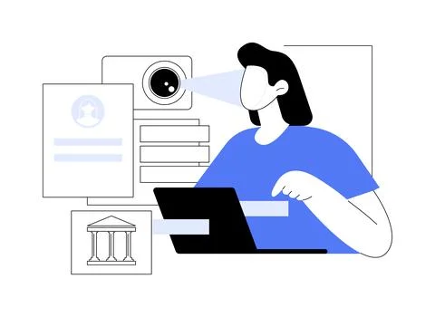 Biometric identification isolated cartoon vector illustrations. Ilustración de archivo