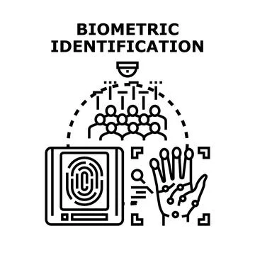 Biometric identification methods scanning personal data and access Stock Illustration