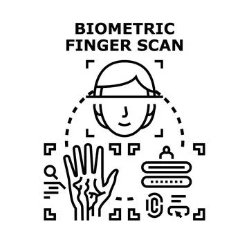 Biometric identification scanning data for access and security Stock Illustration