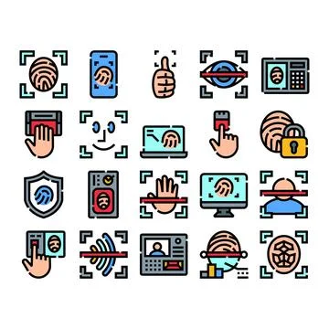 Biometric identification scanning for secure access and authentication Illustrazione stock