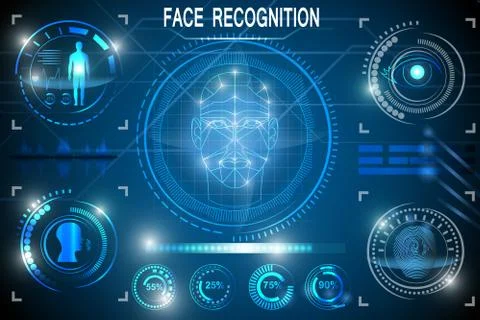 Biometric Identification System of Person Stock Illustration