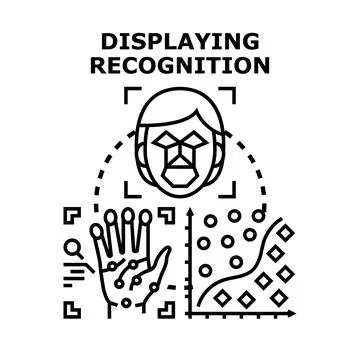 Biometric identification system using face and hand recognition Stock Illustration