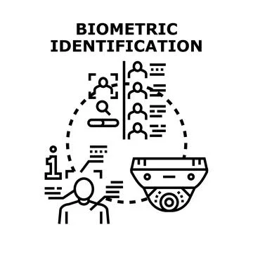 Biometric identification system using facial recognition technology Stock Illustration