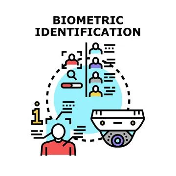 Biometric identification system using facial recognition technology Stock Illustration
