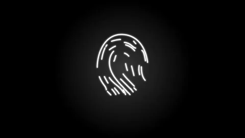 Biometric identity scan animation tracks digital fingerprint confirmation r.. Stock Footage 340999265