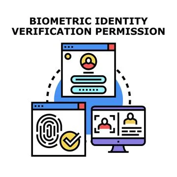 Biometric identity verification permission for digital security Stock Illustration