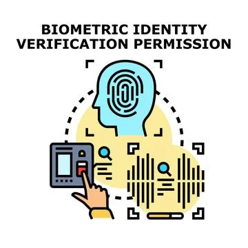 Biometric identity verification permission for digital security Stock Illustration