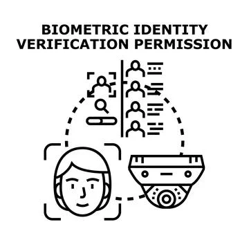 Biometric identity verification permission for secure access Stock Illustration