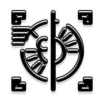 Biometric iris scan identification checking personal security 스톡 일러스트