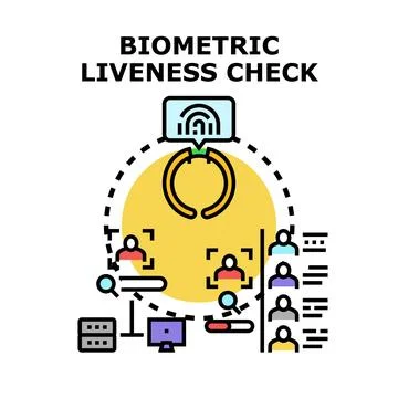 Biometric liveness check digital identification system Stock Illustration